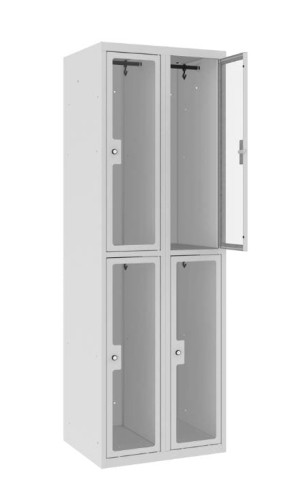 szafa socjalna z drzwiami z szybą pleksi Sus 322 otwarta