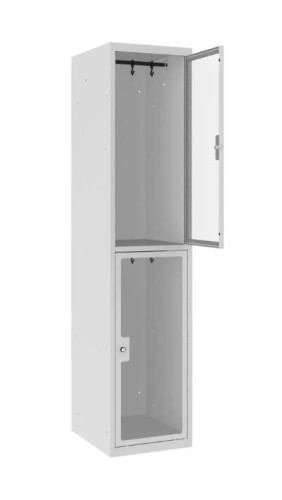 szafa socjalna z drzwiami z szybą pleksi Sus 412 otwarta