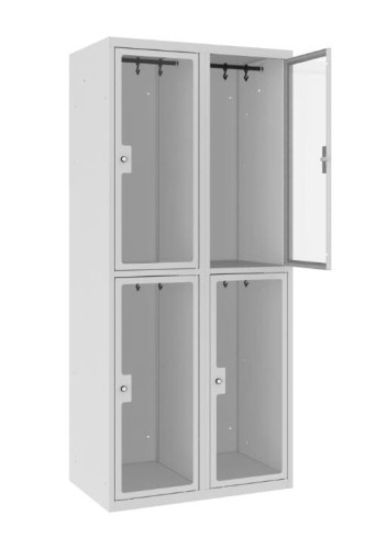 szafa socjalna z drzwiami z szybą pleksi Sus 422 otwarta