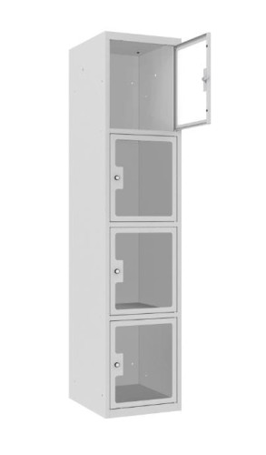 szafa socjalna z drzwiami z szybą pleksi Sus 414 otwarta