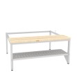 podstawa z ławką stałą i półką na buty do szaf socjalnych o szer. 90 cm