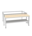 podstawa z ławką wysuwaną i półką na buty do szaf socjalnych o szer. 90 cm