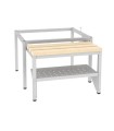 podstawa z ławką wysuwaną i półką na buty do szaf socjalnych o szer. 60 cm