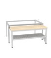 podstawa z ławką wysuwaną i półką na buty do szaf socjalnych o szer. 80 cm