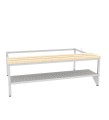 podstawa z ławką stałą i półką na buty do szaf socjalnych o szer. 120 cm