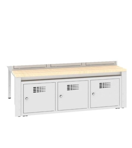podstawa z szafką na buty do szaf socjalnych o szer. 120 cm - 3 moduły