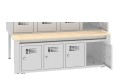 podstawa z ławką i szafką na buty do szaf socjalnych o szer. 120 cm - 4 moduły