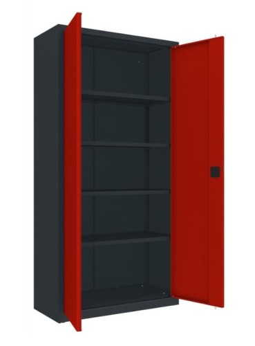 szafa metalowa Sbm 203 M z drzwiami w kolorze czerwonym