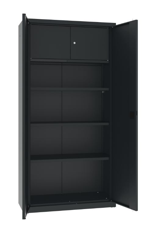 szafa z sejfem w kolorze grafitowym